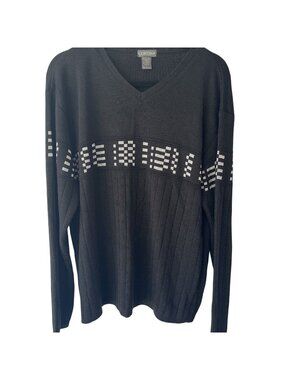 Cortina Mens Black Long Sleeve Sweater Sz L